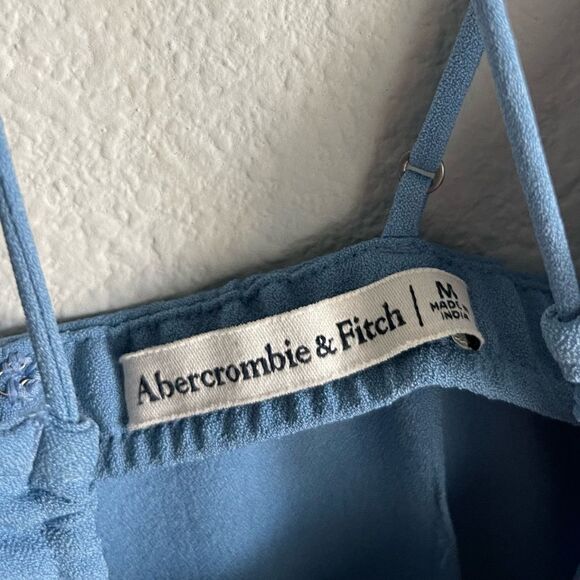 Abercrombie & Fitch Strappy Halter Keyhole Midi Dress in Blue - Picture 7 of 12